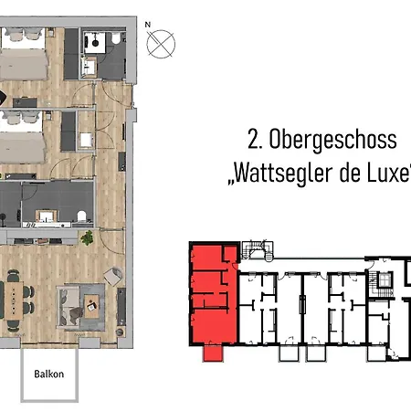 Lägenhet Apartmenthaus Vor Den Halligen Wattsegler De Luxe